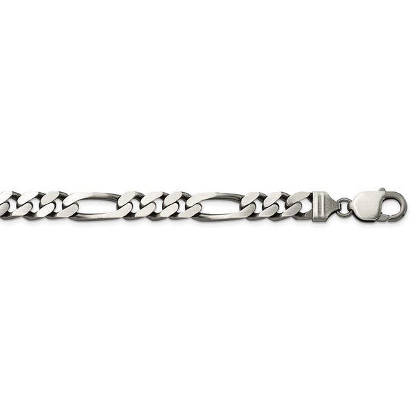 Sterling Silver Antiqued 9mm Figaro Chain-WBC-QFG250A-26