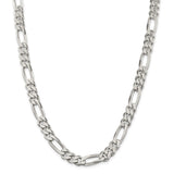 Sterling Silver Rhodium-plated 9mm Figaro Chain-WBC-QFG250R-24