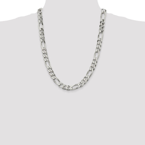 Sterling Silver 10.75mm Figaro Chain-WBC-QFG300-24