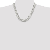 Sterling Silver 13.5mm Figaro Chain-WBC-QFG350-20