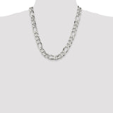 Sterling Silver 13.5mm Figaro Chain-WBC-QFG350-22