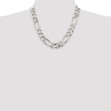 Sterling Silver 15mm Figaro Chain-WBC-QFG400-20