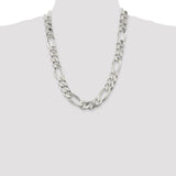 Sterling Silver 15mm Figaro Chain-WBC-QFG400-26