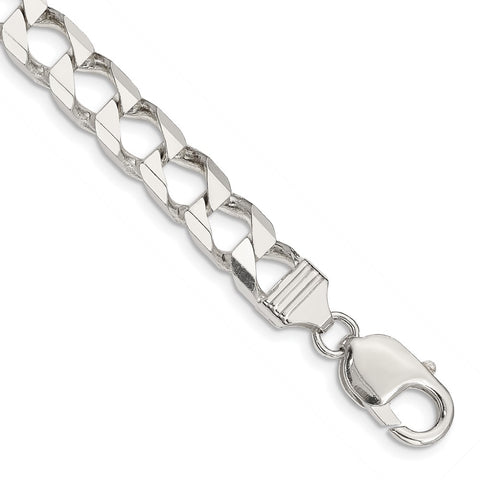 Sterling Silver 6.75mm Flat Open Curb Chain-WBC-QFOC250-9