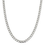 Sterling Silver 6.75mm Flat Open Curb Chain-WBC-QFOC250-24