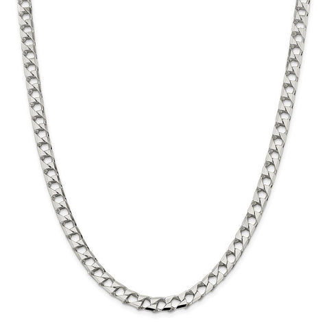 Sterling Silver 6.75mm Flat Open Curb Chain-WBC-QFOC250-20