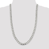 Sterling Silver 8.6mm Flat Open Curb Chain-WBC-QFOC300-26
