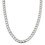Sterling Silver 8.6mm Flat Open Curb Chain-WBC-QFOC300-20