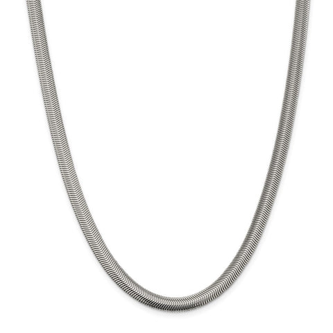 Sterling Silver 6.25mm Flat Oval Snake Chain-WBC-QFS10-20