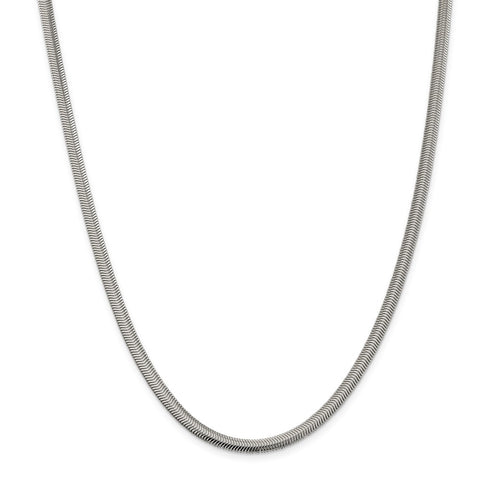 Sterling Silver 4.2mm Flat Oval Snake Chain-WBC-QFS6-18