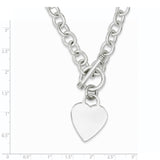 Sterling Silver Engraveable Heart Fancy Link Toggle Necklace-WBC-QG1151-18