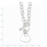 Sterling Silver Engraveable Heart Disc on Fancy Link Toggle Bracelet-WBC-QG1153-7.75