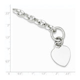Sterling Silver Engraveable Heart Disc on Fancy Link Toggle Bracelet-WBC-QG1155-8.75