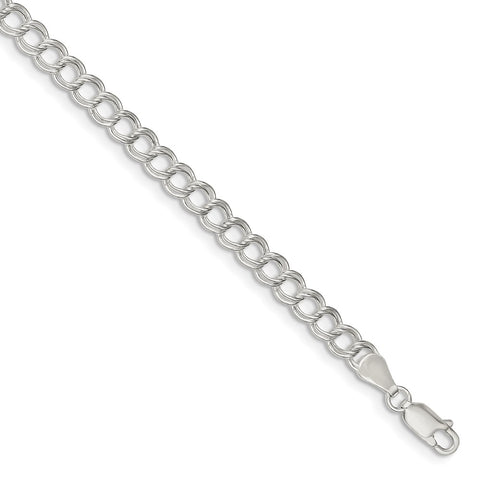 Sterling Silver 5.25mm Double Link Charm Bracelet-WBC-QG1162-8