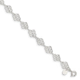 Sterling Silver 10inch Fancy Polished Anklet-WBC-QG1239-10