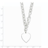 Sterling Silver Polished Engraveable Heart Necklace-WBC-QG1438-18