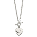 Sterling Silver Engraveable Double Heart Toggle Necklace-WBC-QG1441-18