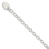 Sterling Silver Engraveable Heart Charm Bracelet-WBC-QG1449-7.25