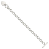 Sterling Silver Engraveable Heart Fancy Link Bracelet-WBC-QG1464-7.5