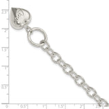 Sterling Silver LOVE Puffed Heart Charm Bracelet-WBC-QG1480-7.5