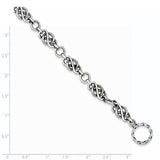 Sterling Silver Antiqued Fancy Link Bracelet-WBC-QG1607-7.5