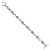 Sterling Silver Antiqued Fancy Link Bracelet-WBC-QG1607-7.5