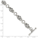 Sterling Silver Antiqued Fancy Link Bracelet-WBC-QG1607-7.5