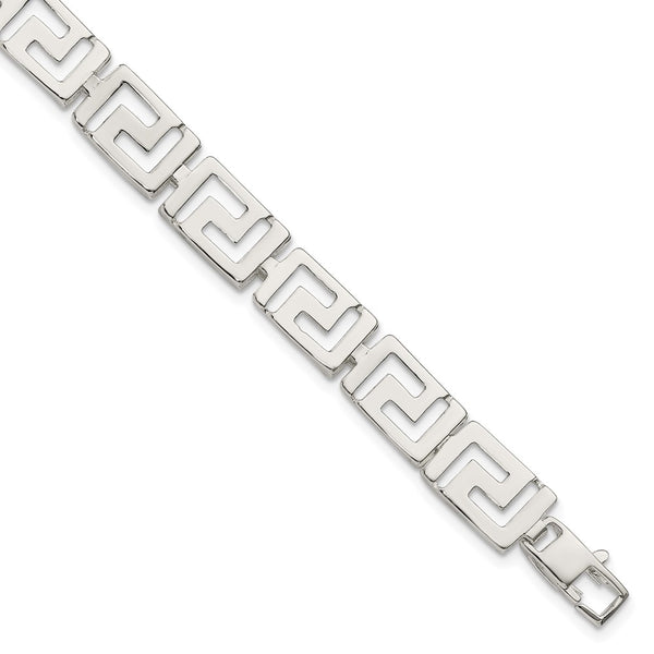 Sterling Silver Greek Key Bracelet-WBC-QG1683-7.5