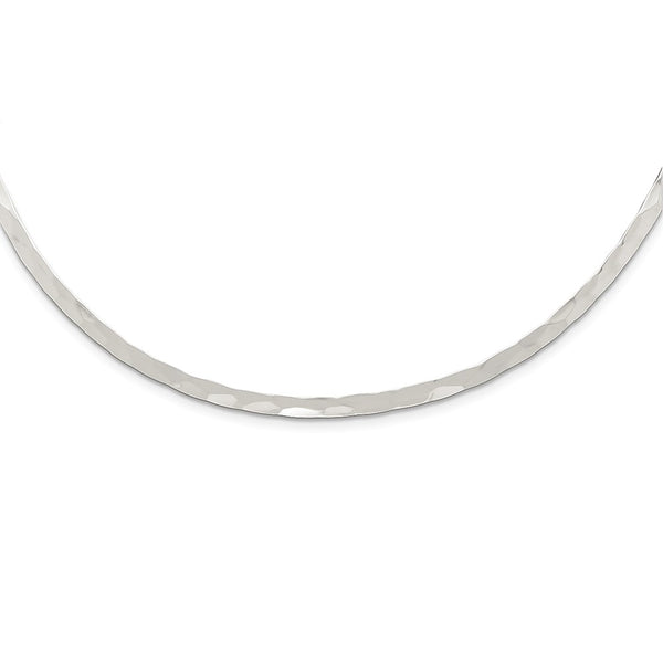 Sterling Silver 3.5mm Hammered Neck Collar-WBC-QG1740