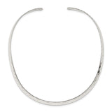 Sterling Silver Polished Hammered 6mm Neck Collar-WBC-QG1741