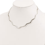 Sterling Silver Wavy V-Shape Neck Collar-WBC-QG1750