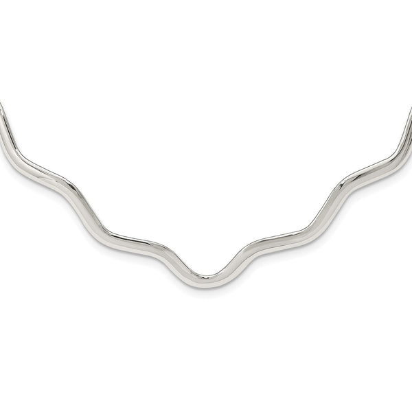 Sterling Silver Wavy V-Shape Neck Collar-WBC-QG1750