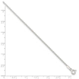 Sterling Silver 1.5mm Rolo 9in Plus 1in ext. Chain Anklet-WBC-QG2130-9
