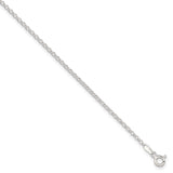 Sterling Silver 2mm Rolo 9in Plus 1in ext. Chain Anklet-WBC-QG2131-9