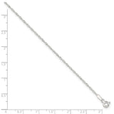 Sterling Silver 1.3mm Singapore 9in Plus 1in ext. Chain Anklet-WBC-QG2132-9