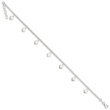 Sterling Silver Polished Hearts Anklet-WBC-QG2144-10