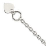 Sterling Silver Engraveable Heart Toggle Bracelet-WBC-QG2170-8