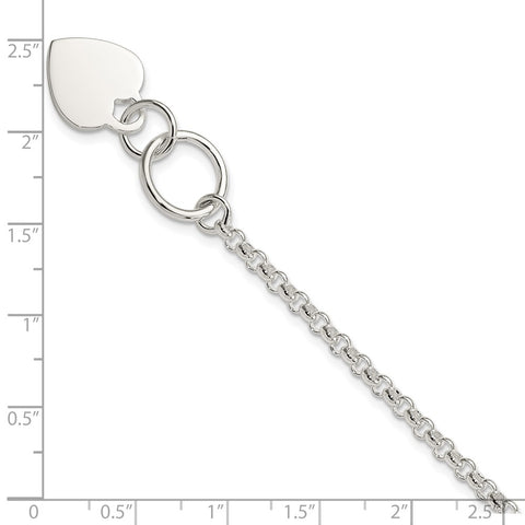 Sterling Silver Fancy Engraveable Heart Bracelet-WBC-QG2172-7.5