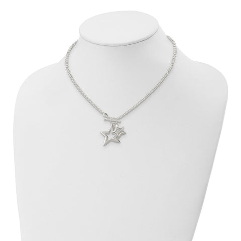 Sterling Silver Fancy Stars Necklace-WBC-QG2472-16