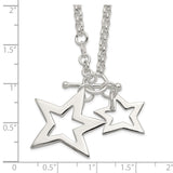 Sterling Silver Fancy Stars Necklace-WBC-QG2472-16