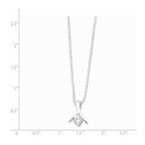 Sterling Silver CZ Necklace-WBC-QG2599-18