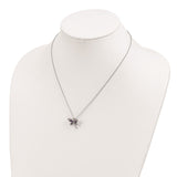 SS and 14k Accent  Amethyst/Iolite/Diamond Dragonfly 18inch Necklace-WBC-QG2711-17