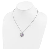 SS and 14k Accent  Amethyst and Topaz and Diamond 18inch Necklace-WBC-QG2712-17