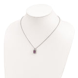 SS & 14k True Two-tone  Amethyst and Diamond Necklace-WBC-QG2721-18