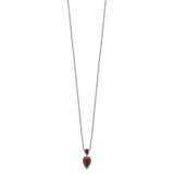 SS & 14k True Two-tone Accent  Garnet Necklace-WBC-QG2729-18