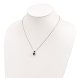 SS & 14k True Two-tone Accent  Garnet Necklace-WBC-QG2729-18