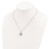 SS & 14k True Two-tone  Sky Blue & White Topaz Necklace-WBC-QG2736-18