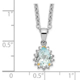 SS & 14k True Two-tone  Sky Blue Topaz & Diamond Necklace-WBC-QG2737-18