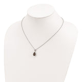 SS & 14k True Two-tone Accent  Smoky Quartz and Citrine Necklace-WBC-QG2741-18