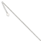 Sterling Silver Polished 9in Plus 1in ext. Anklet-WBC-QG2758-9